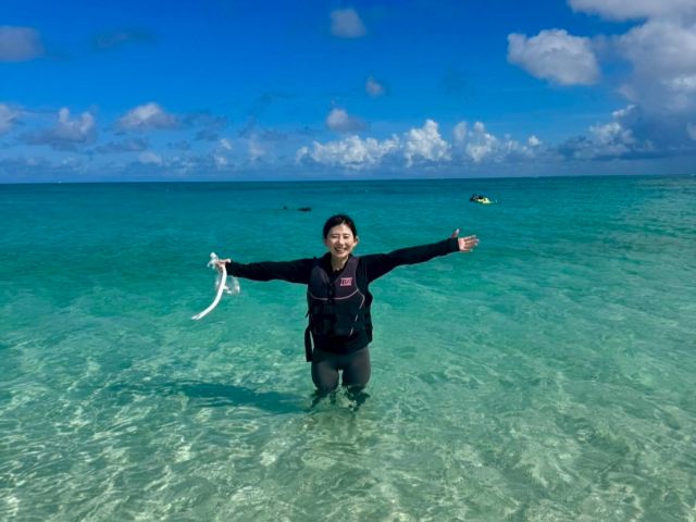 久米島はての浜でのシュノーケリング体験