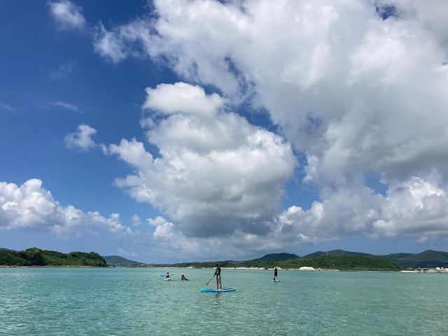【久米島/約1時間】東洋一美しい海でSUP体験☆ウミガメと出会えるかも《初心者大歓迎・写真無料》（No.832）